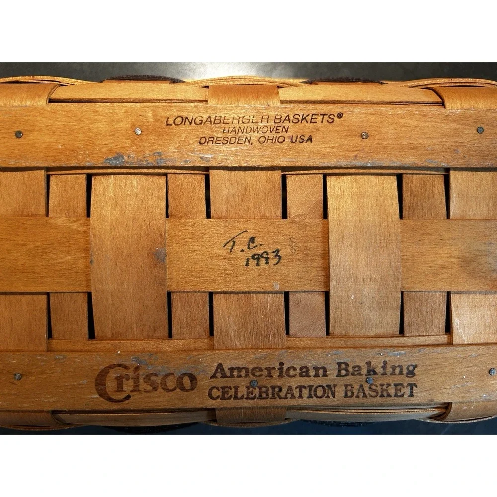 1993 Longaberger Crisco American Baking Celebration Basket Stars & Stripes Combo